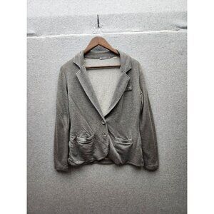Tart Womens Gray Blazer Jacket M Two-Button Front Viscose & Cotton Blend Made In